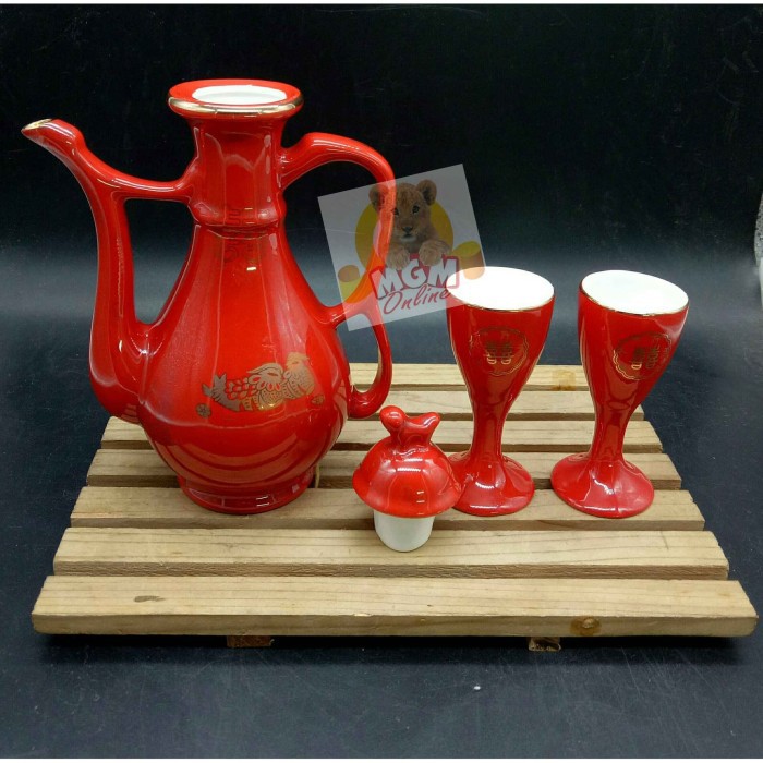 Chinese Tea set wedding - set gelas teh shuang xi gelas dgn GIFT BOX