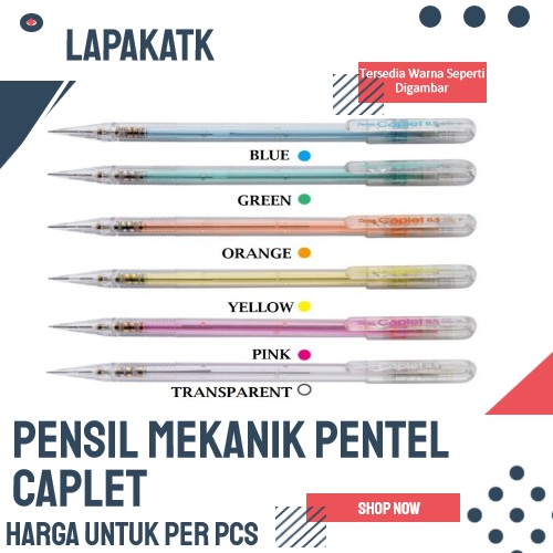 

Pentel pensil cetrek 0,5 / PENSIL MEKANIK CAPLET 0,5 (1PCS) ++