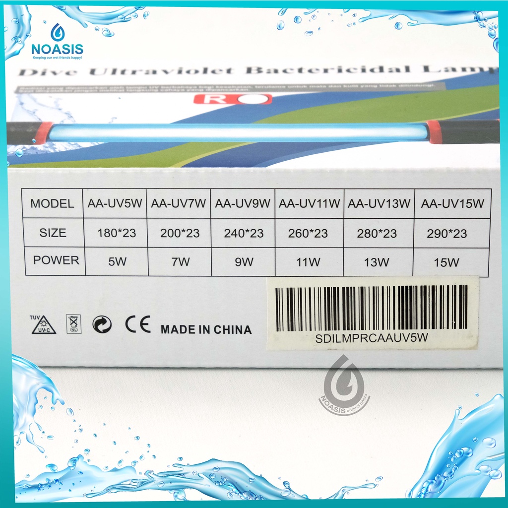 LAMPU UV CELUP 5 WATT AQUARIUM KOLAM AQUASCAPE RECENT AA 5W