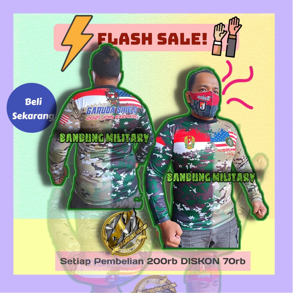 Jersey Olahraga Kaos Panjang Loreng Multicam Nkri Bahan Dryfit Atasan Pakaian Pria Tni Ad Us Army Ga
