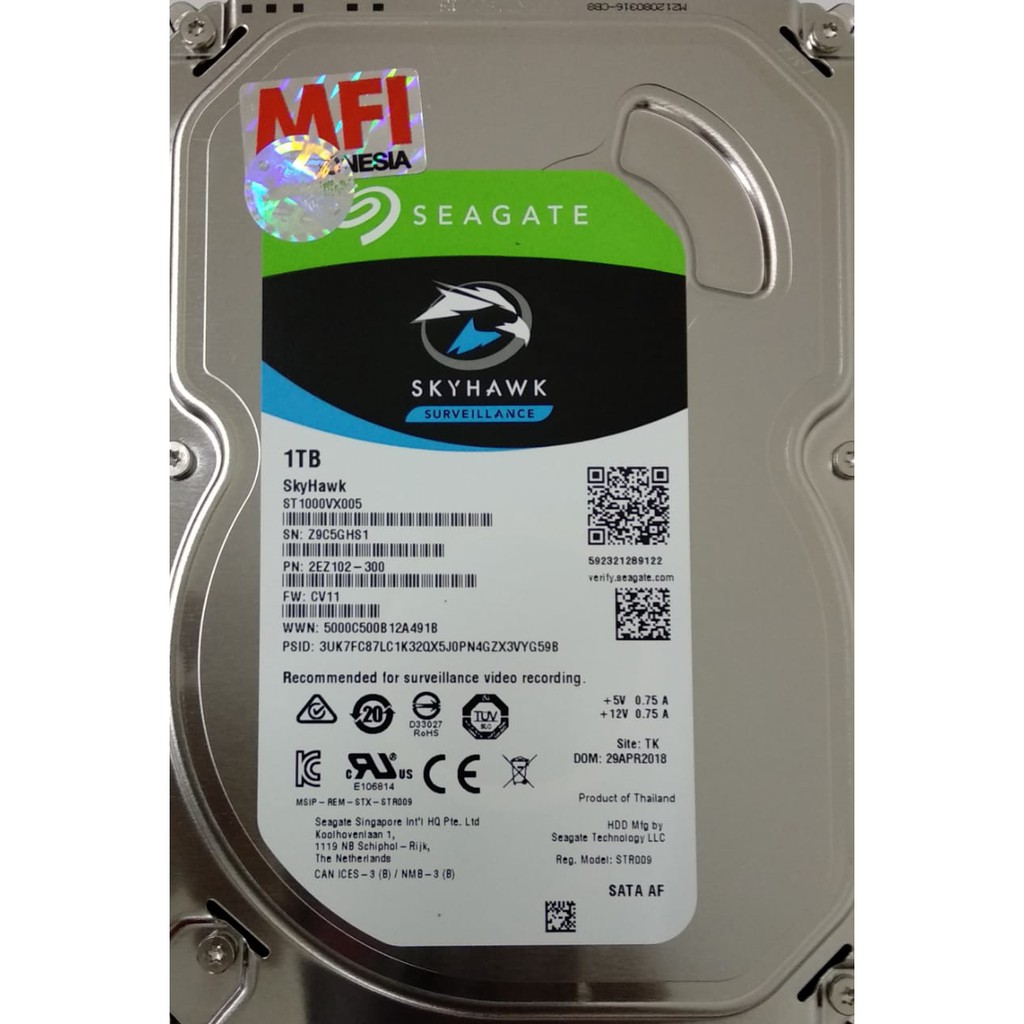 Hardisk Seagate Skyhawk 1TB 3.5 inch khusus CCTV