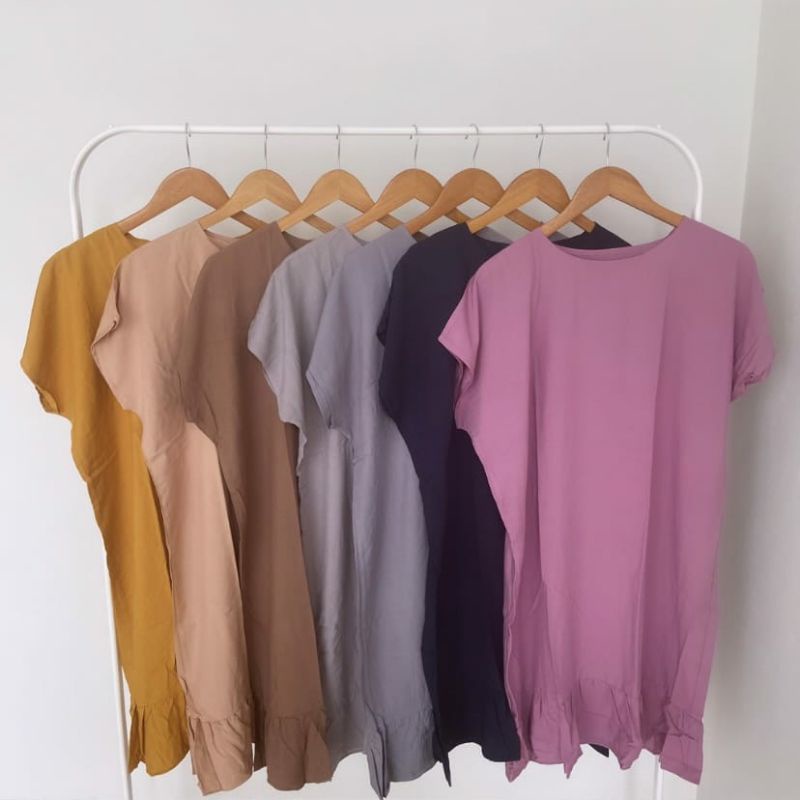 Daster Ruffle Polos / Daster Rayon Polos / Daster Rayon Premium / Daster Hamil /Daster