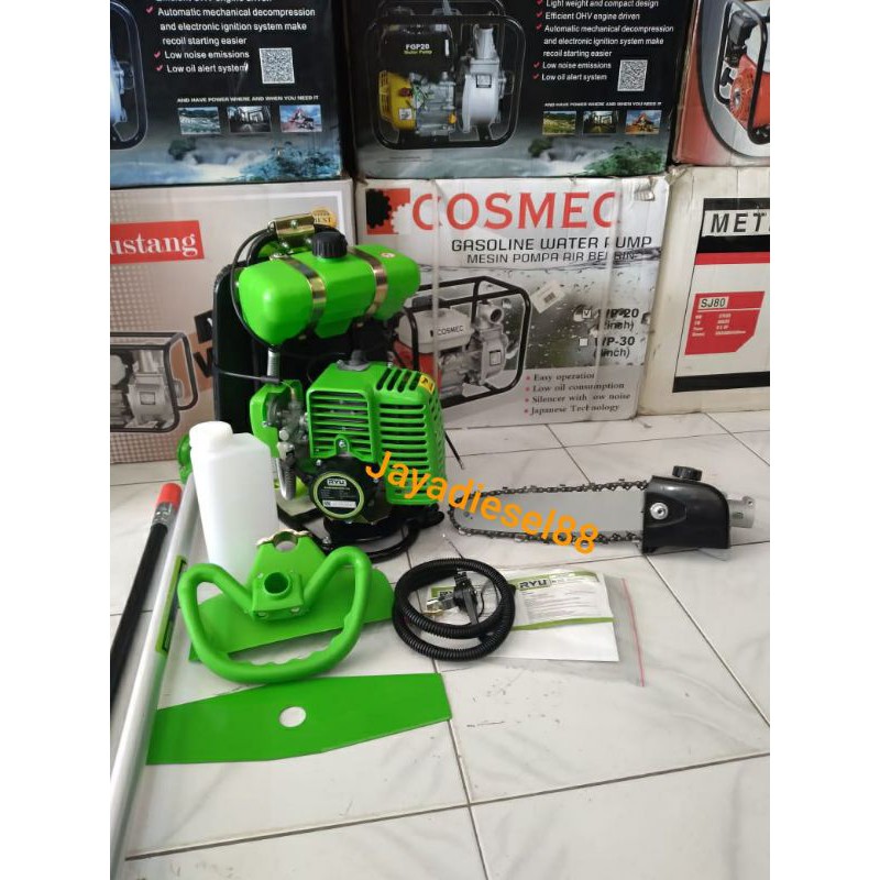 Paket Mesin Potong Rumput Ryu + Mini Chainsaw