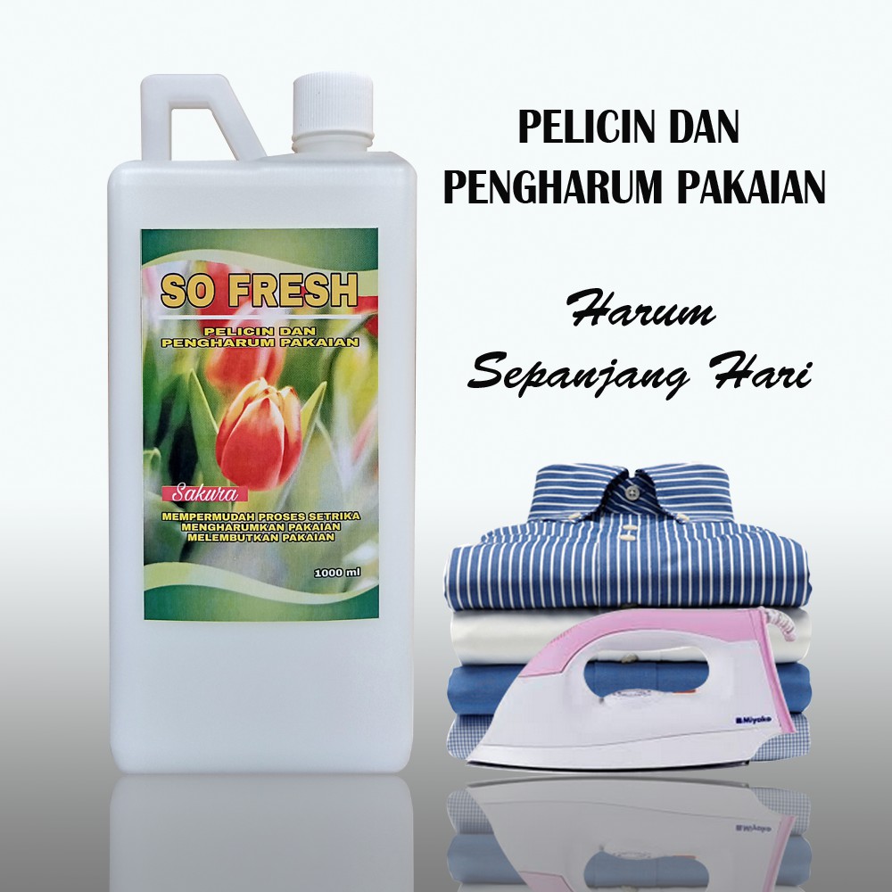 SO FRESH PELICIN SETRIKA DAN PEWANGI PAKAIAN AROMA SAKURA 1 LITER