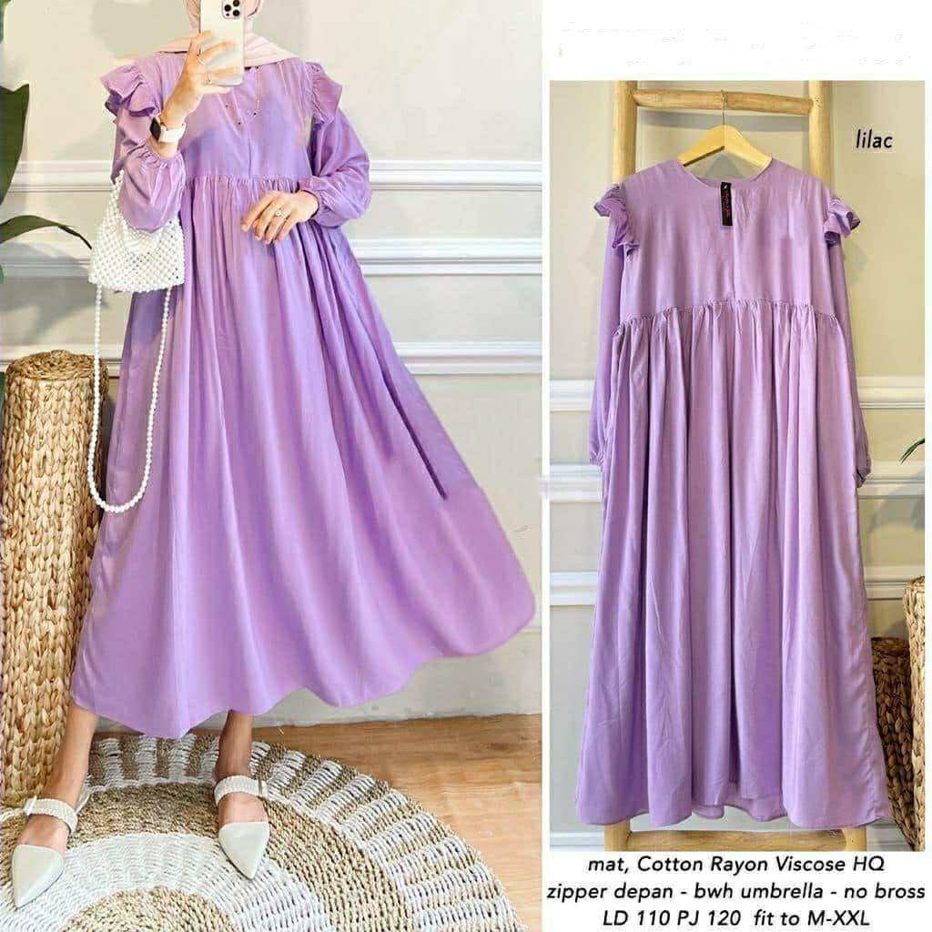 BEFAST - ZFS OOTD Wanita Dress JIHYO / SORAYA RAYON DIAMOND MAXI DRESS / Dress Polos Keluaran Terbaru / Dress Casual / Dress Pesta / Dress Lengan Panjang / Dress Remaja Kekinian