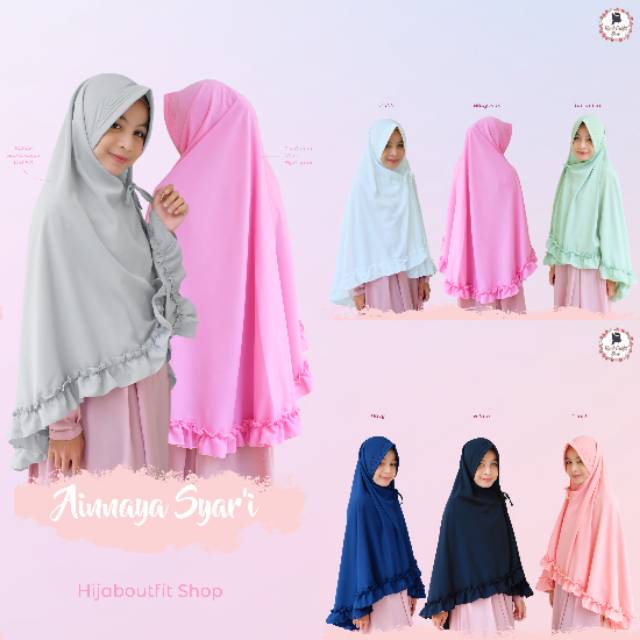 Ainnaya syari/ khimar syari rempel/ khimar kriwil