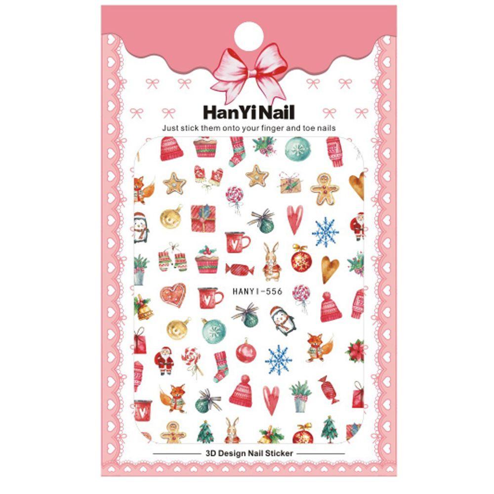 R-flower 3D Natal Stiker Kuku Manicure Alat Kuku Decals Manicure Tips Nail Art Rusa