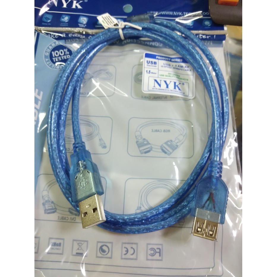 Nyk Kabel Extension 1.5Meter USB 2.0/Kabel USB Cewek-Cowok 1,5Meter