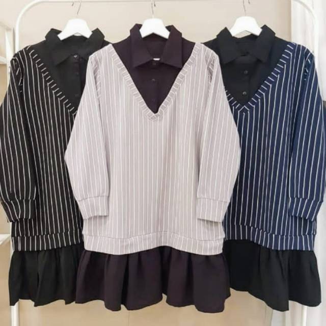 Tunik kombinasi salur