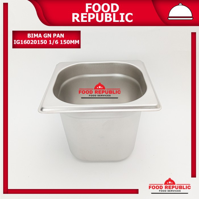 BIMA GASTRONOM FOOD PAN UKURAN 1/6 150mm - WADAH PRASMANAN STAINLESS