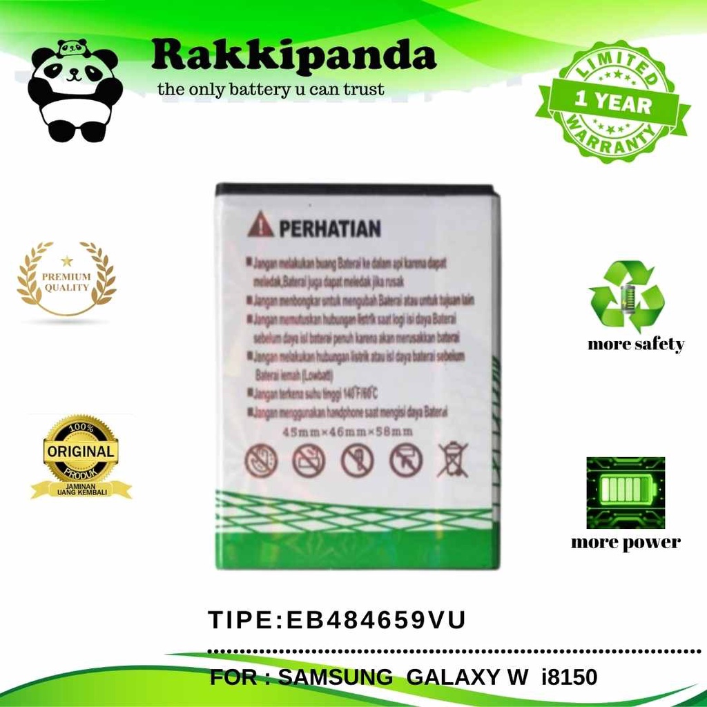 (R/K)- RakkiPanda - EB484659VU Samsung Wonder I8150 Batre Batrai Baterai