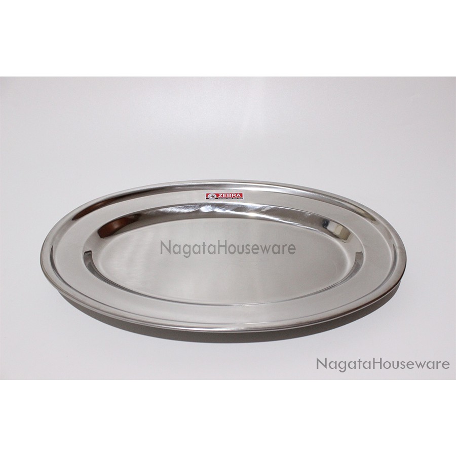 Piring Oval Stainless / Piring Saji Stenlis / Piring Ikan / Piring Restoran Oval Plate Zebra 121041