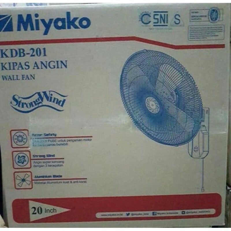 MIYAKO Kipas Angin Wall Fan 18&quot; / Industrial Wall Fan KDB 201 - Garansi Resmi 1 Tahun