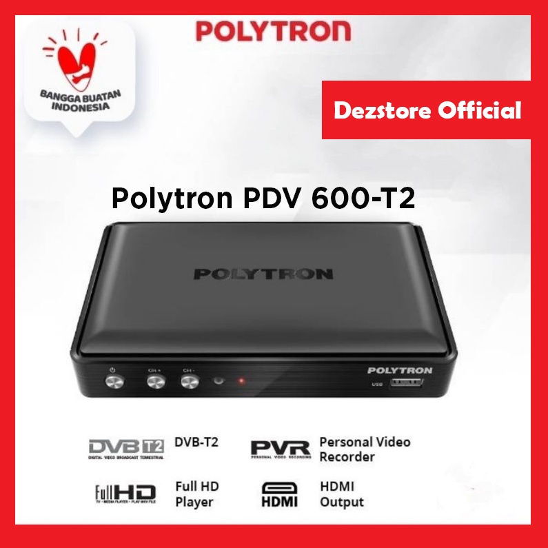Set Top Box STB TV Digital Polytron PDV600T2 Full HD SNI