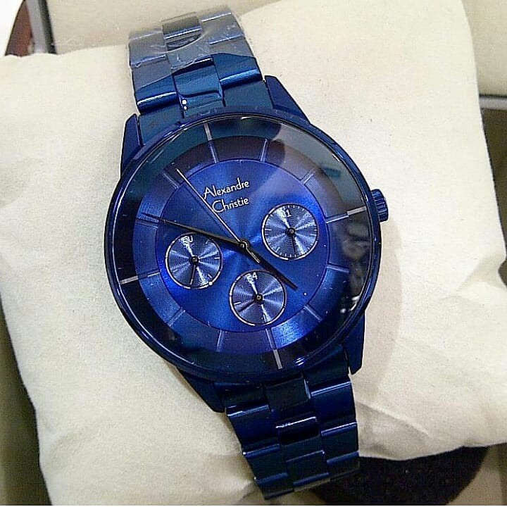 Alexandre Christie Original AC2714 -Jam Tangan Wanita-Stainless Blue