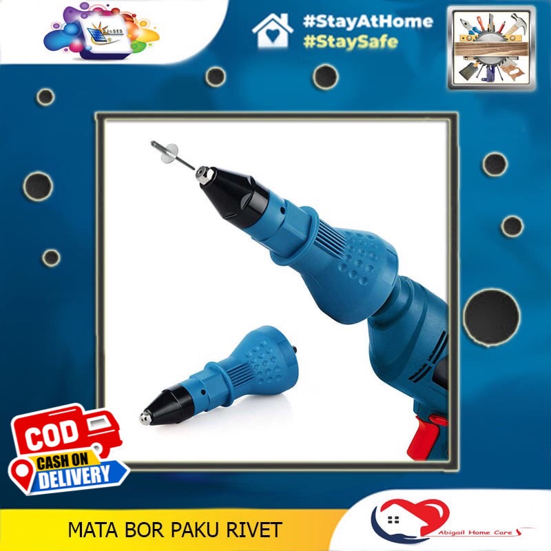 Adapter Kepala Mata Bor Paku Rivet Alat Converter Bor Paku Rivet