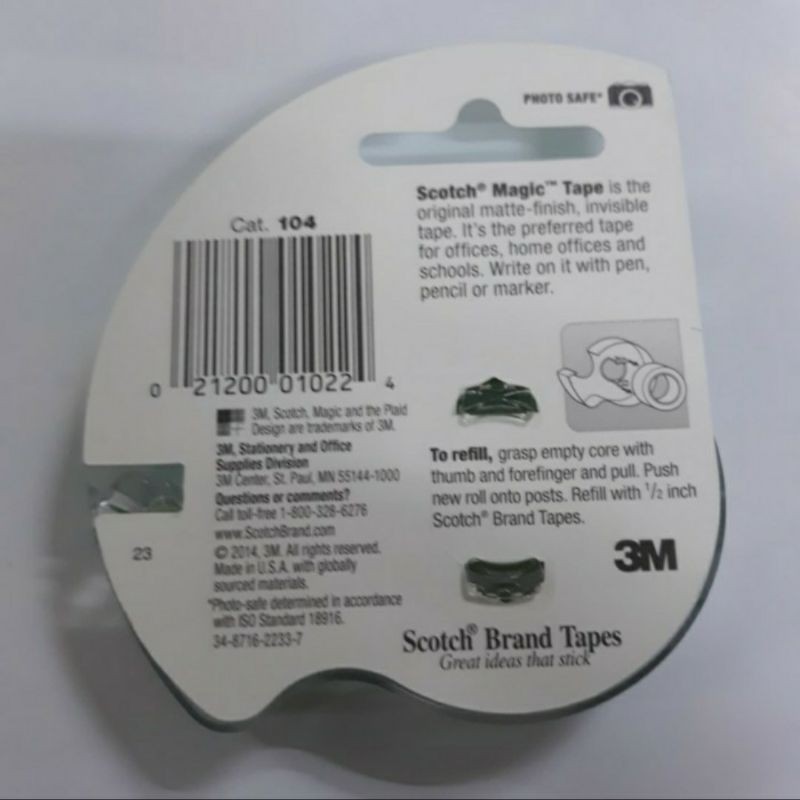 Scotch Magic Tape 3M - Ukuran 1/2 in × 450 in / Selotip Bening Uk 1/2 x 450 inch
