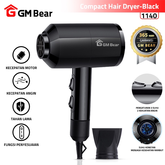 GM Bear Hair Dryer Multifungsi 1140 - Vlasy Alat Pengering Rambut