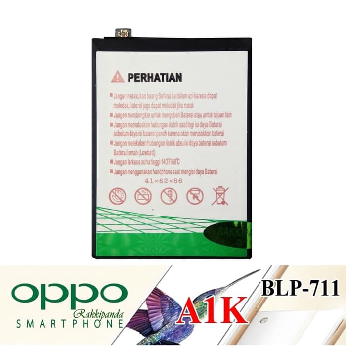 Baterai BATTERY Oppo A1K BLP-711 Double IC Protection ORIGINAL