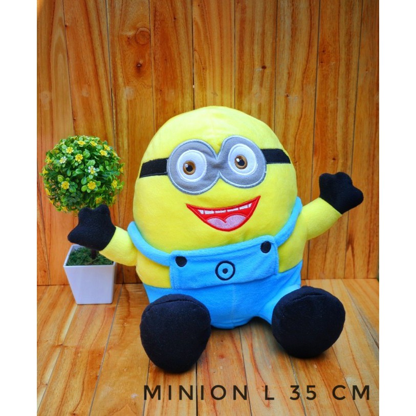 Boneka Kecil Minion Lucu Mata Dua Tertawa 35 Centimeter L