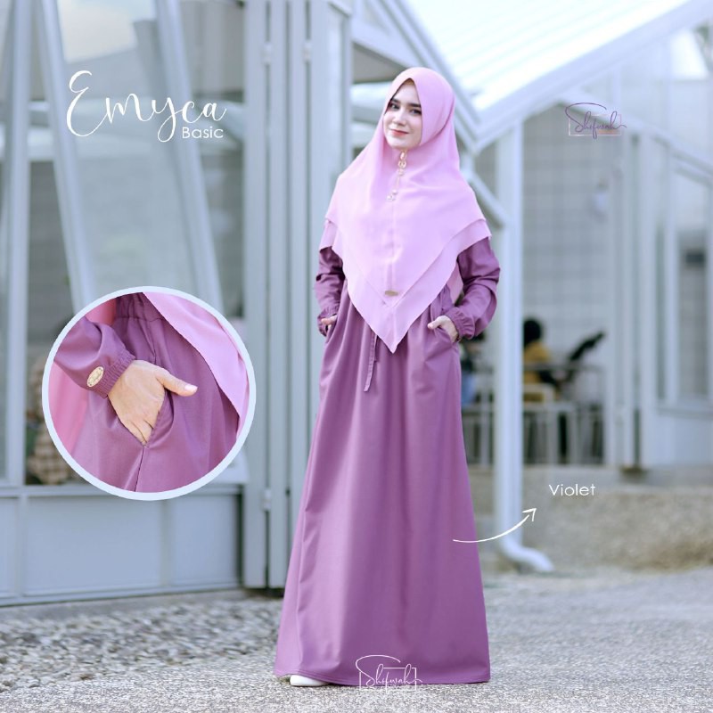 Shofwah Emyca Basic Dress Gamis Polos Bahan Katun Phoebe-5