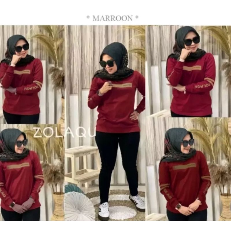 baju zalaqu atasan wanita lengan panjang
