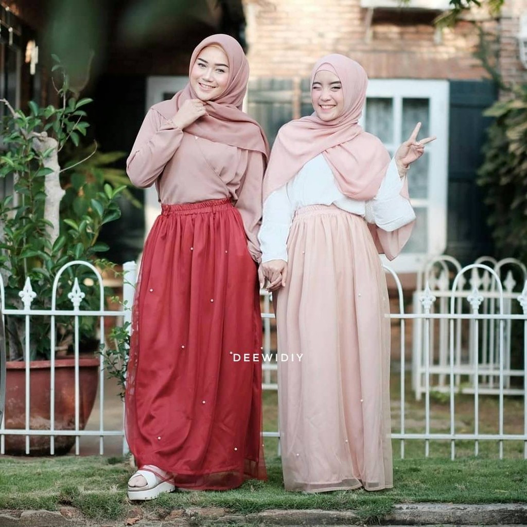 ROK TUTU MEWAH PANJANG UNTUK WANITA - TUTU PEARL SKIRT DEEWIDIY