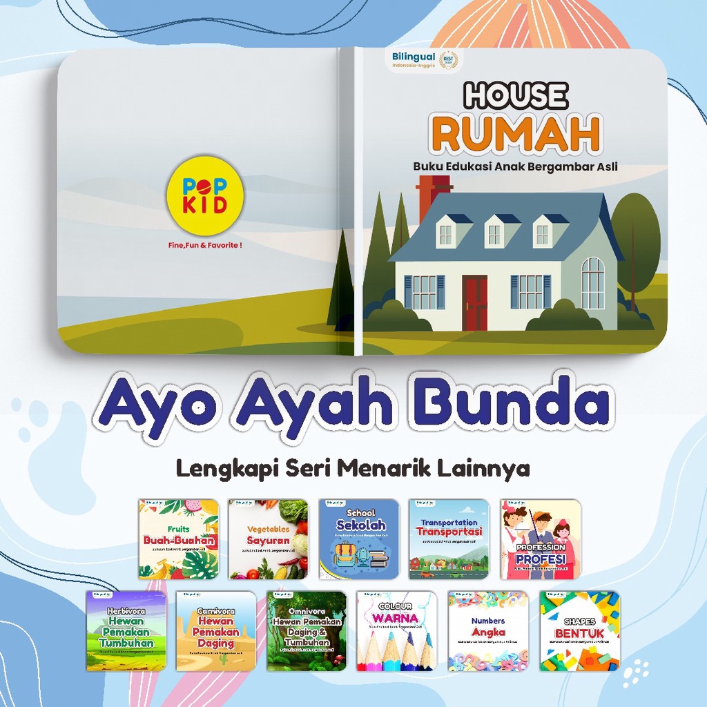 PAKET 12 PCS BUKU MINI BOOK PENGENALAN PENGETAHUAN BILINGUAL ANIMASI EDUKASI ANAK BAYI PAUD