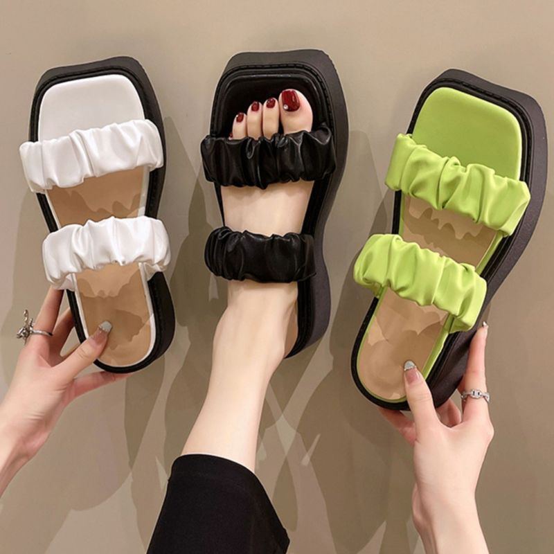 1071 Wedges Import Murah Sandal Wanita 3cm Sendal Flatshoes