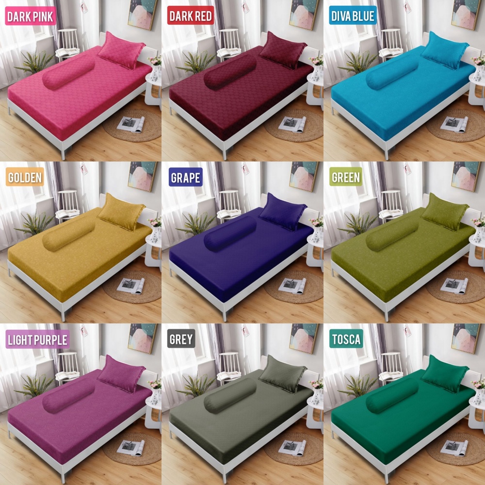 Vallery Quincy - Sprei Single T30 (120x200) tinggi 30 Polos Embossed Terlaris pilihan