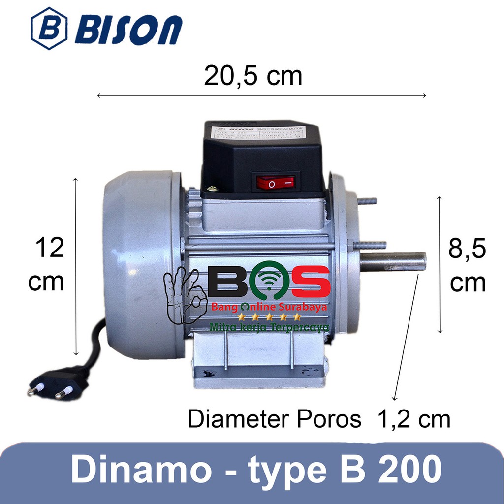 Dinamo Motor Mesin Parutan Portable Listrik Bison B-200 B200 B 200