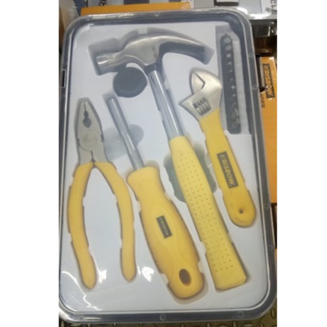 1 SET ALAT perlengkapan alat bengkel krisbow / alat perkakas- tang / martil / kunci inggris / obeng 