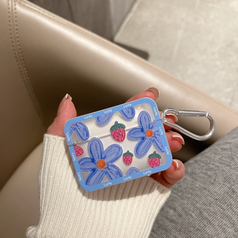 Blue Flower Softcase for Airpods 1 2 Pro 3 Case Casing Airpods Lucu