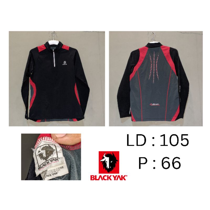 Baselayer Second Outdoor / Baselayer BLACKYAK hitam garis merah