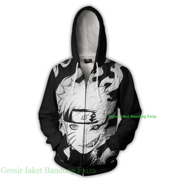 JAKET  HOODIE ANIME NARUTO KYUBI JAKET ZIPER