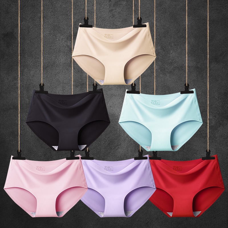 𝐄𝐁𝐒 ✅ PW005 Celana Dalam Seamless Sutra Wanita Brief Underwear CD Ice Silk Lembut Wanita Bahan Nyaman Tidak Nyeplak Import