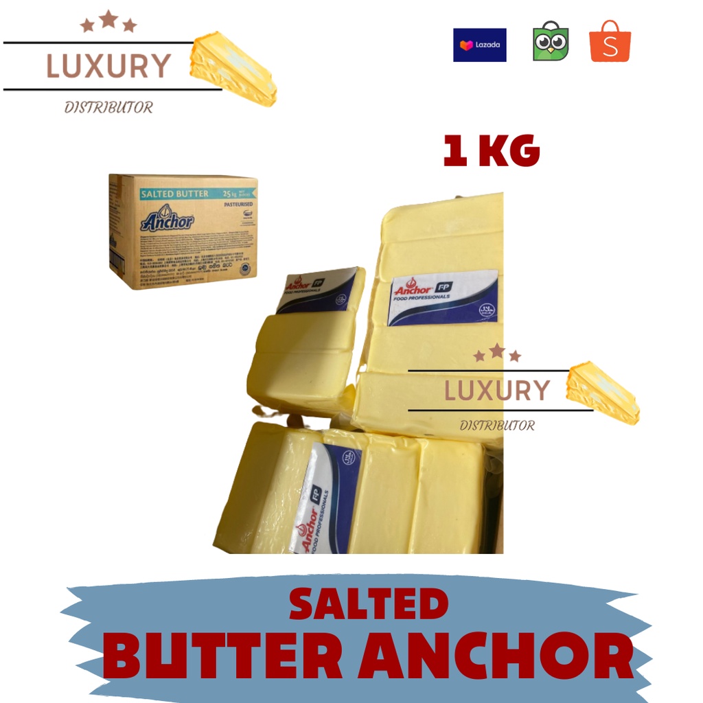 SALTED BUTTER ANCHOR KEMASAN 1 KG/ORIGINAL BUTTER ANCHOR/ORIGINAL BUTTER ANCHOR IMPORT NEW ZEALAND/BUTTER/BUTTER SALTED MURAH GRATIS ONGKIR