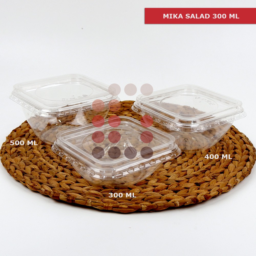 mika box / mangkok plastik salad 400 ml isi 50 pcs