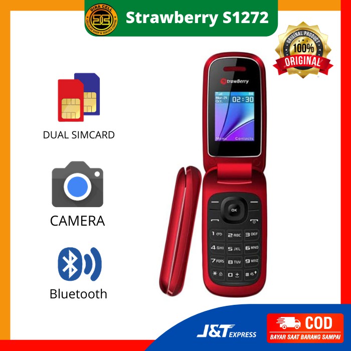 Handphone hp lipat murah strawberry s1272 kamera mp3 bluetooth