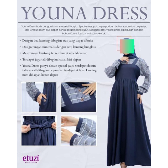 Youna Dress By Etuzi ( Gamis Rasa Overall)