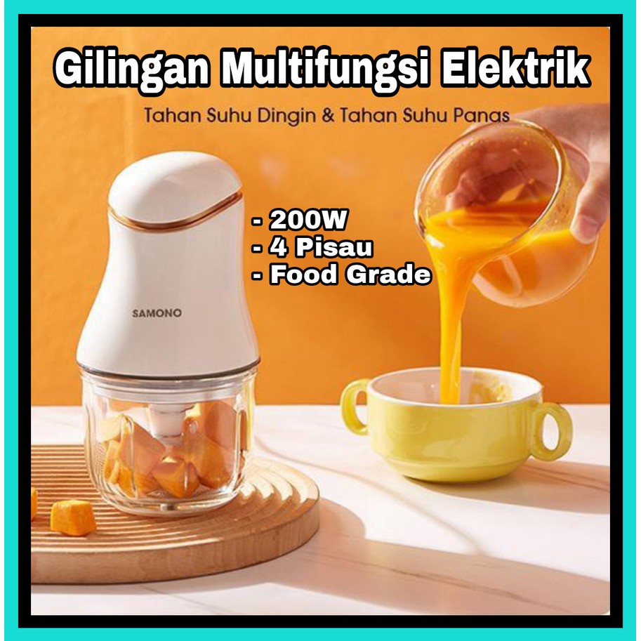 NA -Gilingan Daging Juicer Serbaguna Elektrik 200W Kaca 4 Pisau Sw99