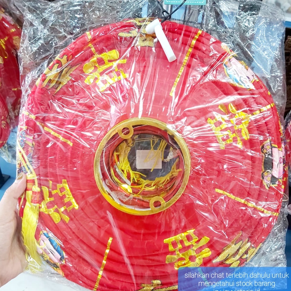 ORNAMENT IMLEK LAMPION MERAH DEKORASI HIASAN CHINESE NEW YEAR 14 &amp; 10