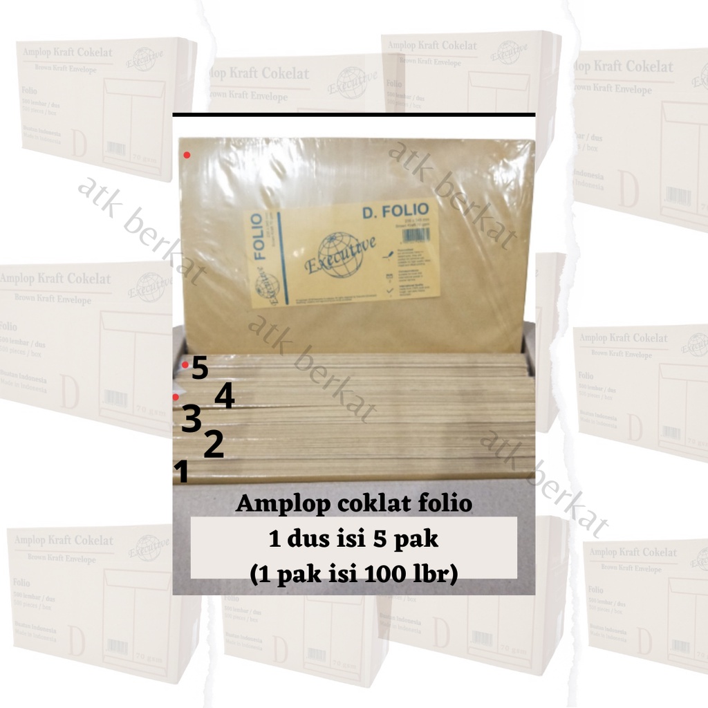 

[100pcs] amplop coklat ukuran Folio F4 RJ4