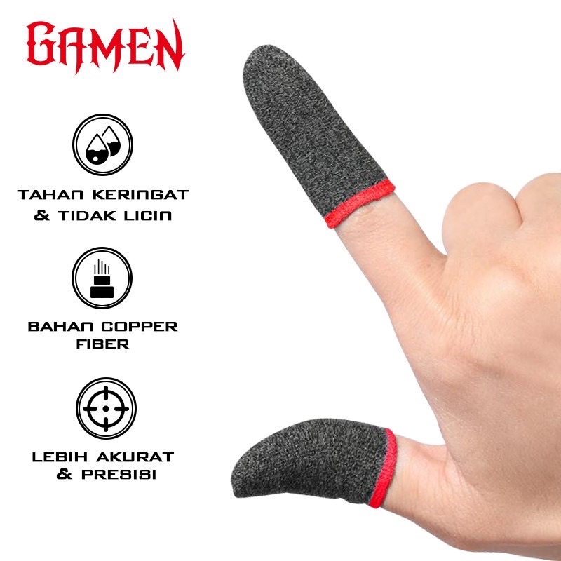 GAMEN GFS01 Gaming Finger Sleeve One Pair for Mobile PUBG Controller Touch Screen - Garansi 1 Tahun