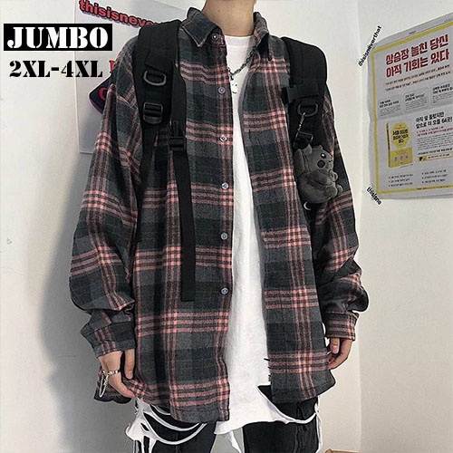 FLANEL JUMBO PANJANG PRIA LENGAN PANJANG KEMEJA DISTRO EXCLUSIVE