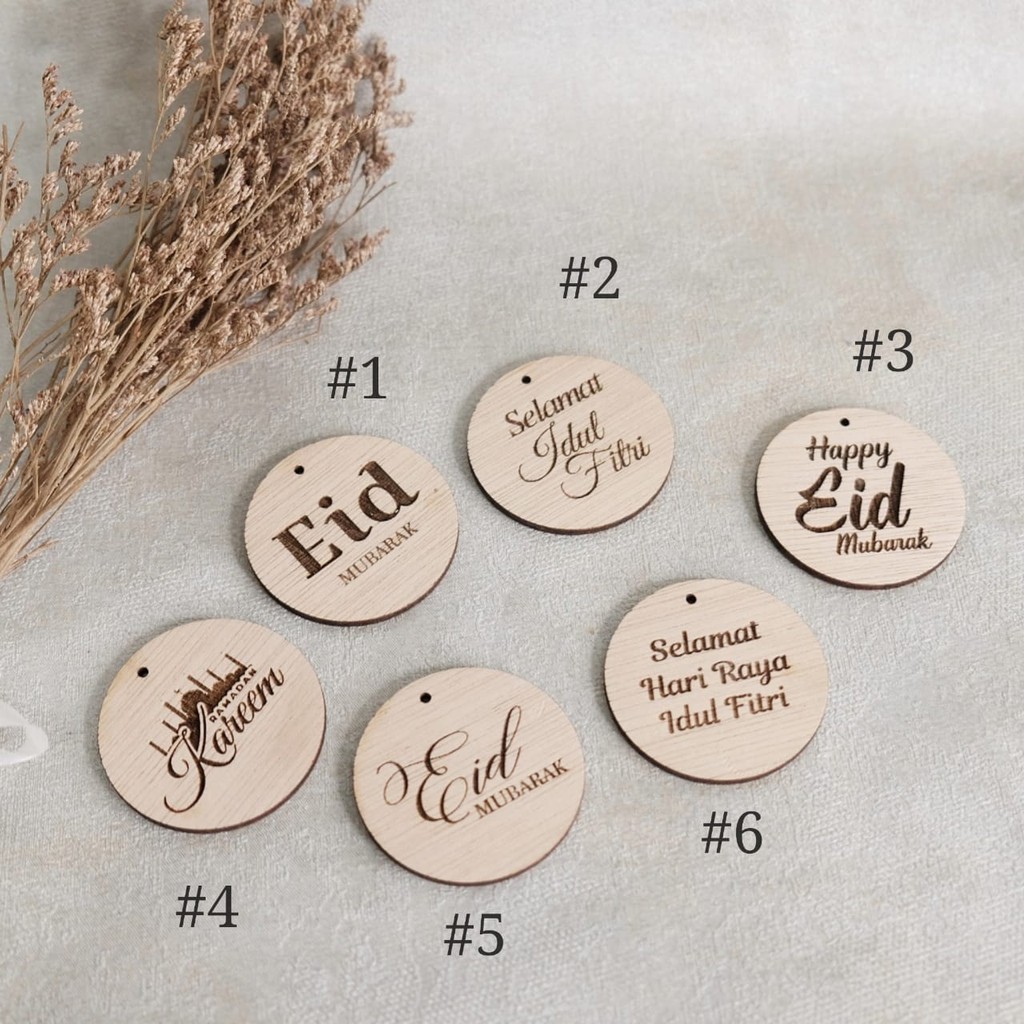 

Hampers Hang Tag Kayu Idul Fitri/ Tag Parcel Lebaran