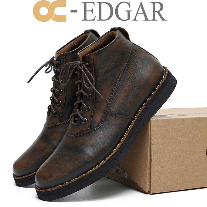 OC-EDGAR SEPATU BOOT PRIA KULIT ASLI ODON CIBADUYUT BEST QUALITY READY STOCK BIG SIZE ZUMBO SIZE 47