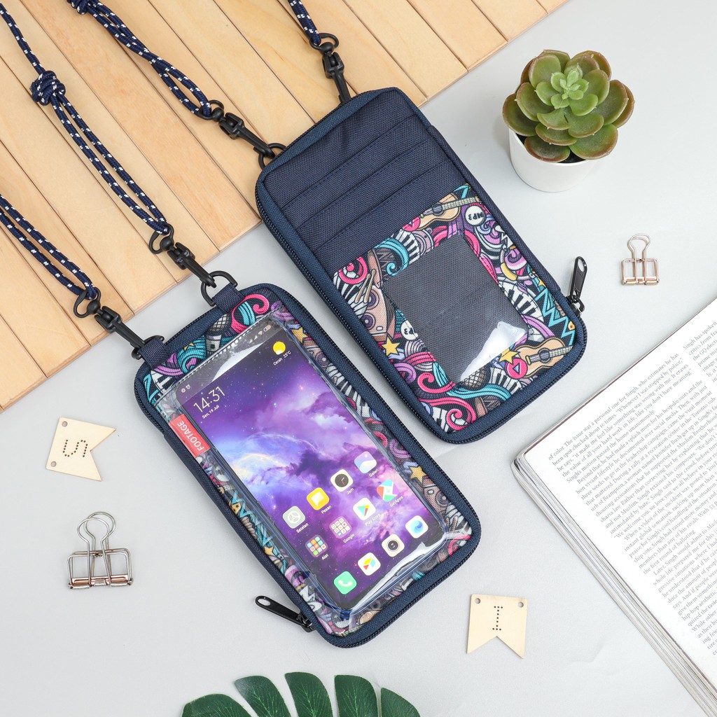 Foto Tas Dompet HP ID Card Holder Hanging Phone Wallet Kalung Gantung Leher Multifungsi Wanita Pria TS-11