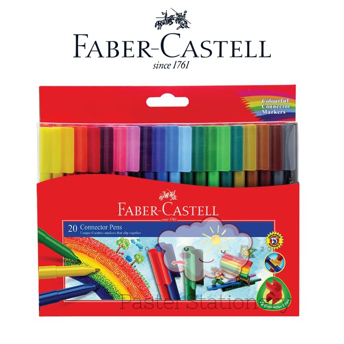 

Connector Pen Marker 20 Colors Faber-Castell - Spidol Warna Set Isi 20
