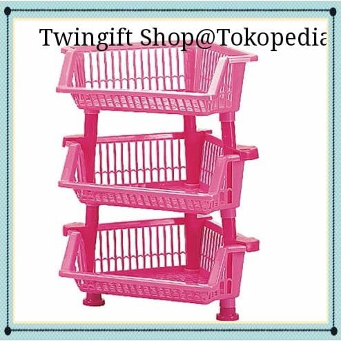 Rak sudut plastik Lion Star, susun 3.(KHUSUS GOJEK).